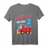 Kinder 2. Geburtstag Junge Feuerwehr Zweites Feuerwehrauto T-Shirt - Perfektes Geschenk zum Geburtstag