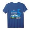 Kinder 5. Geburtstag Polizei T-Shirt für Jungen - Lustiges Geburtstagsoutfit mit Polizeiauto & Zahl 5