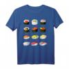 Sushi T-Shirt mit Sushi Arten Übersicht – Perfektes Geschenk für Sushi Fans, Damen, Herren & Kinder