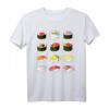 Sushi T-Shirt mit Sushi Arten Übersicht – Perfektes Geschenk für Sushi Fans, Damen, Herren & Kinder