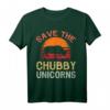 Save The Chubby Unicorns T-Shirt - Vintage Retro Sonnen Shirt mit Einhorn-Parodie, Lustiges Tiermotiv, Ideal als Geschenk im 70er/80er Stil