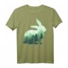 Kaninchen Hase Surreal T-Shirt - Doppelbelichtetes Wildtier-Design für Natur- und Tierliebhaber, ideal für Outdoor, Ostern und kreative Statements