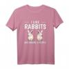 I Like Rabbits And Maybe 3 People - Lustiges Kaninchen T-Shirt für Kinder, Damen & Herren als Geschenk oder Tierzubehör