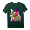 Buntes Katzenkopf T-Shirt zum HapFrog für Katzenliebhaber und Pop-Art Fans