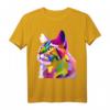 Buntes Katzenkopf T-Shirt zum HapFrog für Katzenliebhaber und Pop-Art Fans