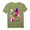 Buntes Katzenkopf T-Shirt zum HapFrog für Katzenliebhaber und Pop-Art Fans