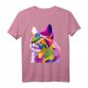 Buntes Katzenkopf T-Shirt zum HapFrog für Katzenliebhaber und Pop-Art Fans
