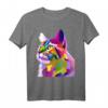 Buntes Katzenkopf T-Shirt zum HapFrog für Katzenliebhaber und Pop-Art Fans