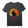 Mörderische lustige schwarze Katze mit Messer T-Shirt – Perfektes Geschenk für Katzenliebhaber, Halloween, Neujahr, Weihnachten, Valentinstag & Muttertag