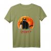 Mörderische lustige schwarze Katze mit Messer T-Shirt – Perfektes Geschenk für Katzenliebhaber, Halloween, Neujahr, Weihnachten, Valentinstag & Muttertag