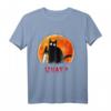 Mörderische lustige schwarze Katze mit Messer T-Shirt – Perfektes Geschenk für Katzenliebhaber, Halloween, Neujahr, Weihnachten, Valentinstag & Muttertag