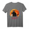 Mörderische lustige schwarze Katze mit Messer T-Shirt – Perfektes Geschenk für Katzenliebhaber, Halloween, Neujahr, Weihnachten, Valentinstag & Muttertag