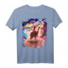 Laser Eyes Weltraum-Katze auf Lama T-Shirt – Lustiges Tiermotiv für Tier- und Raumfahrtfans, klassisch geschnitten