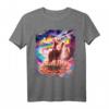 Laser Eyes Weltraum-Katze auf Lama T-Shirt – Lustiges Tiermotiv für Tier- und Raumfahrtfans, klassisch geschnitten