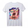 Laser Eyes Weltraum-Katze auf Lama T-Shirt – Lustiges Tiermotiv für Tier- und Raumfahrtfans, klassisch geschnitten