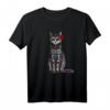 Mexiko Dia De Los Muertos Calavera Katze T-Shirt - Farbenfrohes Halloween-Design mit Blumen und Sugar Skulls für Día de los Muertos & Gothic Fans