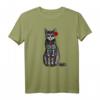 Mexiko Dia De Los Muertos Calavera Katze T-Shirt - Farbenfrohes Halloween-Design mit Blumen und Sugar Skulls für Día de los Muertos & Gothic Fans