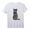 Mexiko Dia De Los Muertos Calavera Katze T-Shirt - Farbenfrohes Halloween-Design mit Blumen und Sugar Skulls für Día de los Muertos & Gothic Fans
