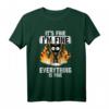 It's Fine I'm Fine Everything Is Fine Black Cat T-Shirt - Lustiges Katzen Motiv für Stressgeplagte & Katzenliebhaber