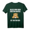Vor Dem Ersten Kaffee ist Notwehr - Lustiges Kaffee Katzen T-Shirt für Kaffeeliebhaber und Morgenmuffel