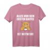 Vor Dem Ersten Kaffee ist Notwehr - Lustiges Kaffee Katzen T-Shirt für Kaffeeliebhaber und Morgenmuffel