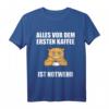 Vor Dem Ersten Kaffee ist Notwehr - Lustiges Kaffee Katzen T-Shirt für Kaffeeliebhaber und Morgenmuffel