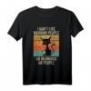 I Don't Like Mornings People Kaffee Cat Katzen T-Shirt - Lustiges Retro Design für Katzen- und Kaffeeliebhaber