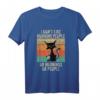 I Don't Like Mornings People Kaffee Cat Katzen T-Shirt - Lustiges Retro Design für Katzen- und Kaffeeliebhaber