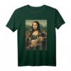 Mona Lisa mit orangefarbener Katze - Lustiges Kunstmalerei T-Shirt für Katzenliebhaber, Kunstfans und Humorvolle Geschenkideen