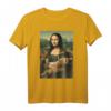 Mona Lisa mit orangefarbener Katze - Lustiges Kunstmalerei T-Shirt für Katzenliebhaber, Kunstfans und Humorvolle Geschenkideen