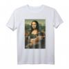 Mona Lisa mit orangefarbener Katze - Lustiges Kunstmalerei T-Shirt für Katzenliebhaber, Kunstfans und Humorvolle Geschenkideen