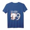 Kinder T-Shirt 'Ich bin 9' - Lustiges Geburtstagsgeschenk für Mädchen, 9 Jahre alt, mit Katze Motiv