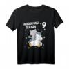 Kinder T-Shirt für 9-Jährige Mädchen mit Sternen & Katze – Süßes Geburtstagsoutfit für Prinzessinnen & kleine Feierlichkeiten