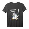 Kinder T-Shirt für 9-Jährige Mädchen mit Sternen & Katze – Süßes Geburtstagsoutfit für Prinzessinnen & kleine Feierlichkeiten