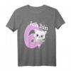 Kinder Kätzchen Geburtstagsshirt für 6 Jahre – Lustiges Geburtstagsoutfit für Mädchen und Jungen, perfekt als Geschenk für den sechsten Geburtstag
