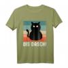 Ois Oasch Dialekt Morgengruppe Retro Schwarze Katze T-Shirt – Lustiges Katzenspruch Shirt für Katzenpapa & -mama