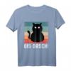 Ois Oasch Dialekt Morgengruppe Retro Schwarze Katze T-Shirt – Lustiges Katzenspruch Shirt für Katzenpapa & -mama
