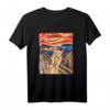 Lustiges Getigerte Katze Gemälde Parodie T-Shirt - Der Schrei von Munch Humorvolles Kunst-Design für Katzen- und Kunstliebhaber