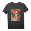 Lustiges Getigerte Katze Gemälde Parodie T-Shirt - Der Schrei von Munch Humorvolles Kunst-Design für Katzen- und Kunstliebhaber