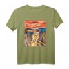 Lustiges Getigerte Katze Gemälde Parodie T-Shirt - Der Schrei von Munch Humorvolles Kunst-Design für Katzen- und Kunstliebhaber