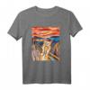 Lustiges Getigerte Katze Gemälde Parodie T-Shirt - Der Schrei von Munch Humorvolles Kunst-Design für Katzen- und Kunstliebhaber