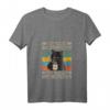 Damen Katze T-Shirt mit Spruch 'Ich hasse Morgenmenschen und Morgen' – Lustiges Geschenk für Morgenmuffel, Büroangestellte & Kollegen