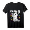 Kinder Ich bin 9 Jahre alt Katze T-Shirt – Süßes Geburtstagsshirt für Mädchen zum neunten Geburtstag mit Katzenmotiv