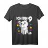 Kinder Ich bin 9 Jahre alt Katze T-Shirt – Süßes Geburtstagsshirt für Mädchen zum neunten Geburtstag mit Katzenmotiv