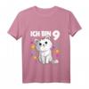 Kinder Ich bin 9 Jahre alt Katze T-Shirt – Süßes Geburtstagsshirt für Mädchen zum neunten Geburtstag mit Katzenmotiv