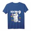 Kinder Ich bin 9 Jahre alt Katze T-Shirt – Süßes Geburtstagsshirt für Mädchen zum neunten Geburtstag mit Katzenmotiv