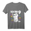 Kinder Ich bin 9 Jahre alt Katze T-Shirt – Süßes Geburtstagsshirt für Mädchen zum neunten Geburtstag mit Katzenmotiv