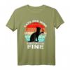 Cats And Wine Makes Everything Fine T-Shirt – Lustiges Katzen- und Wein-Design für Wein- und Katzenliebhaber, ideal zum Geburtstag und für Feierlichkeiten