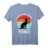 Cats And Wine Makes Everything Fine T-Shirt – Lustiges Katzen- und Wein-Design für Wein- und Katzenliebhaber, ideal zum Geburtstag und für Feierlichkeiten