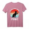 Cats And Wine Makes Everything Fine T-Shirt – Lustiges Katzen- und Wein-Design für Wein- und Katzenliebhaber, ideal zum Geburtstag und für Feierlichkeiten